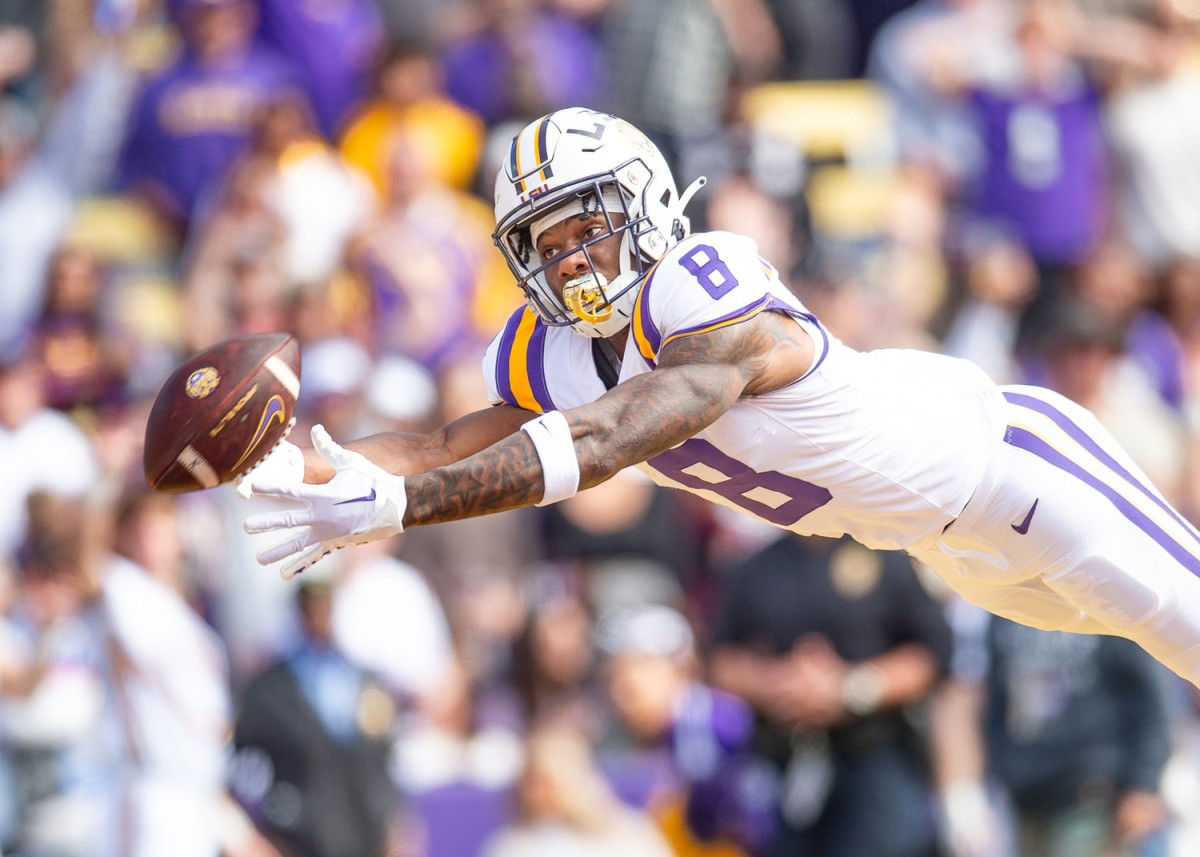LSU wide receiver Malik Nabers looks up to Las Vegas Raiders star Davante Adams.